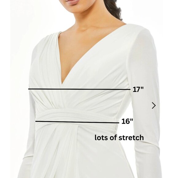 NWT $398 Mac Duggal 26554 Long Sleeve High Slit Formal Gown - Picture 4 of 4